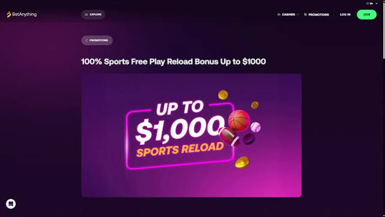 BetAnything sportsbook screenshot